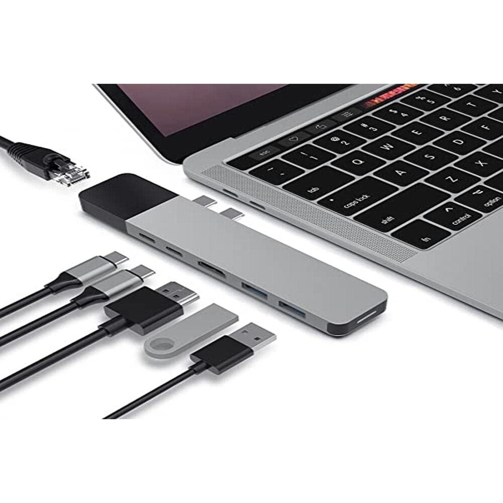 HyperDrive USB C Hub NET 6-in-2 for MacBook Pro Multi-Port Dongle w Gigabit